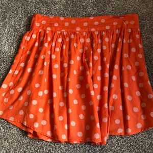 Orange polka dot skirt